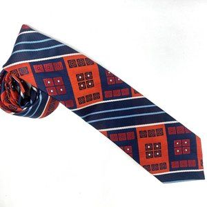 Vintage Tie 60's Wemlon by Wembley Blue Red Geometric Ties Polyester